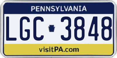 PA license plate LGC3848