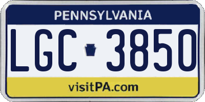 PA license plate LGC3850