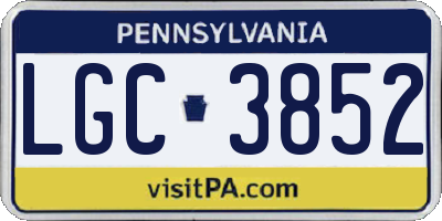 PA license plate LGC3852