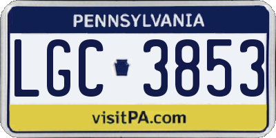 PA license plate LGC3853