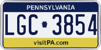 PA license plate LGC3854
