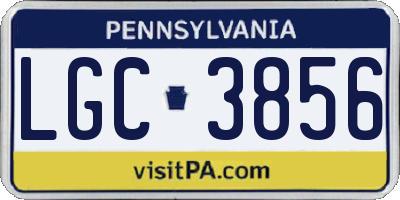 PA license plate LGC3856