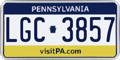 PA license plate LGC3857