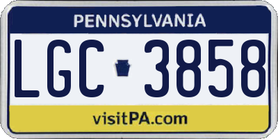 PA license plate LGC3858