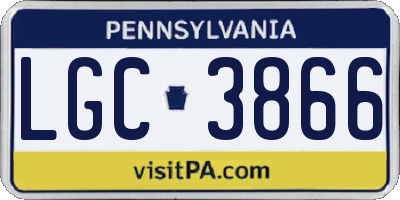 PA license plate LGC3866