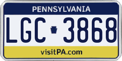 PA license plate LGC3868