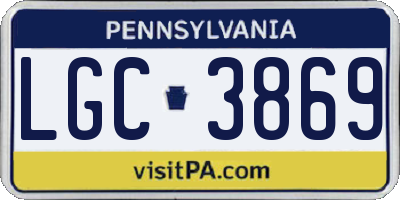 PA license plate LGC3869