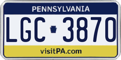 PA license plate LGC3870