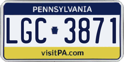 PA license plate LGC3871