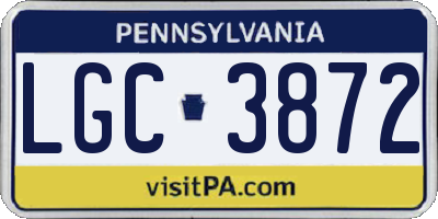 PA license plate LGC3872