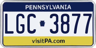 PA license plate LGC3877