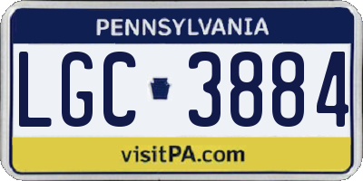 PA license plate LGC3884