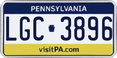PA license plate LGC3896
