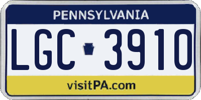PA license plate LGC3910