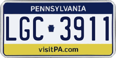 PA license plate LGC3911