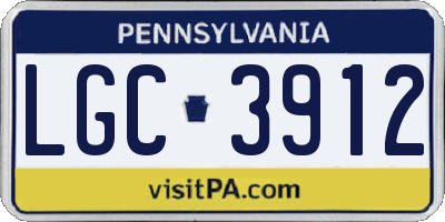 PA license plate LGC3912