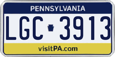 PA license plate LGC3913
