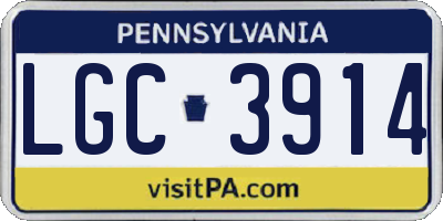 PA license plate LGC3914