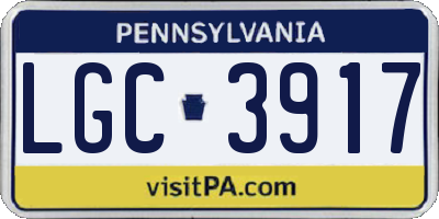 PA license plate LGC3917