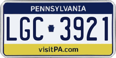PA license plate LGC3921