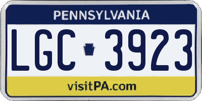 PA license plate LGC3923