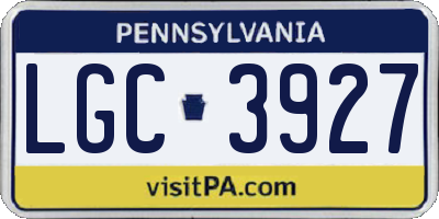 PA license plate LGC3927