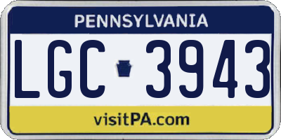 PA license plate LGC3943