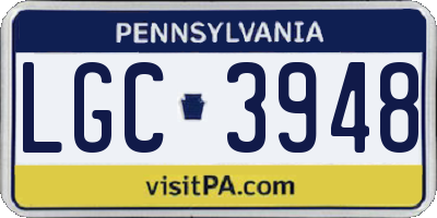PA license plate LGC3948