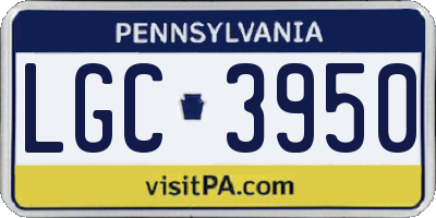 PA license plate LGC3950