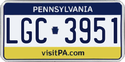 PA license plate LGC3951