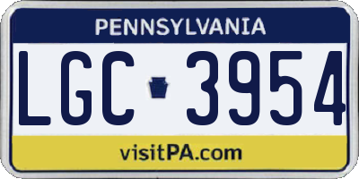 PA license plate LGC3954