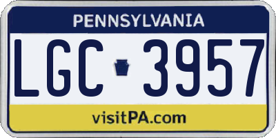 PA license plate LGC3957