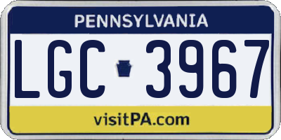 PA license plate LGC3967