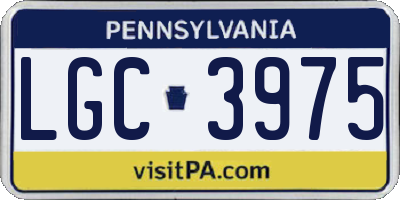PA license plate LGC3975