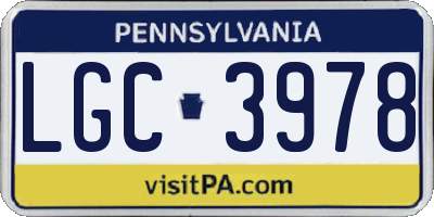 PA license plate LGC3978