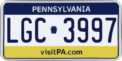 PA license plate LGC3997