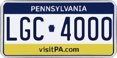PA license plate LGC4000