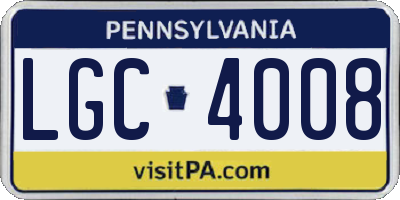 PA license plate LGC4008