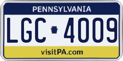 PA license plate LGC4009