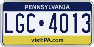 PA license plate LGC4013