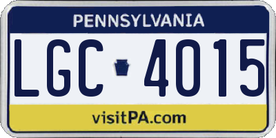 PA license plate LGC4015