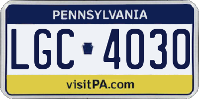 PA license plate LGC4030
