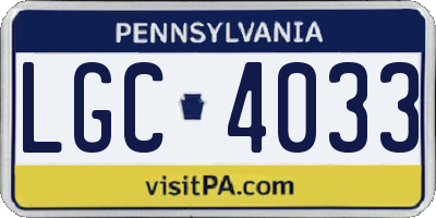 PA license plate LGC4033