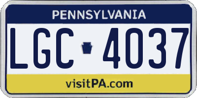 PA license plate LGC4037