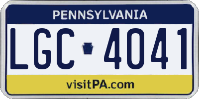 PA license plate LGC4041