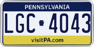PA license plate LGC4043