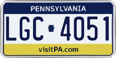 PA license plate LGC4051