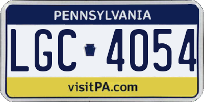 PA license plate LGC4054
