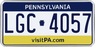 PA license plate LGC4057