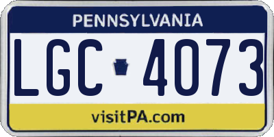 PA license plate LGC4073